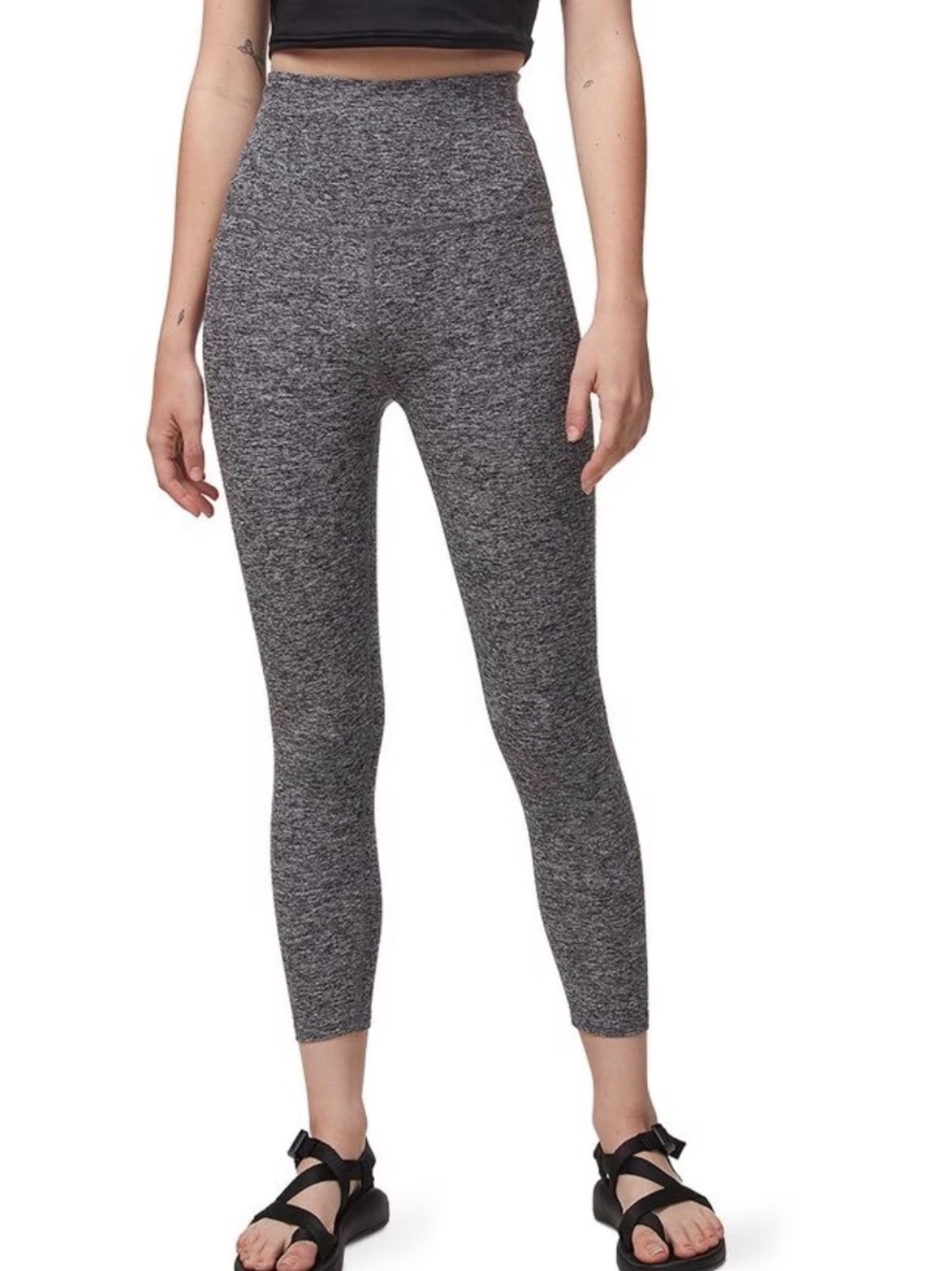 EUC Beyond Yoga High-Waist Capri Spacedye Gray Leggings